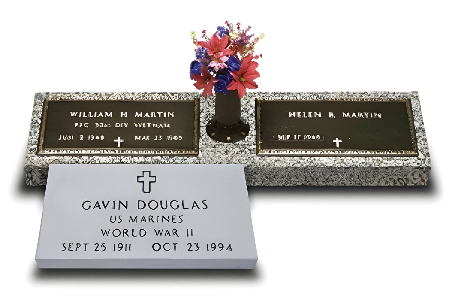 Military Grave Markers for a Veterans & Their Spouse