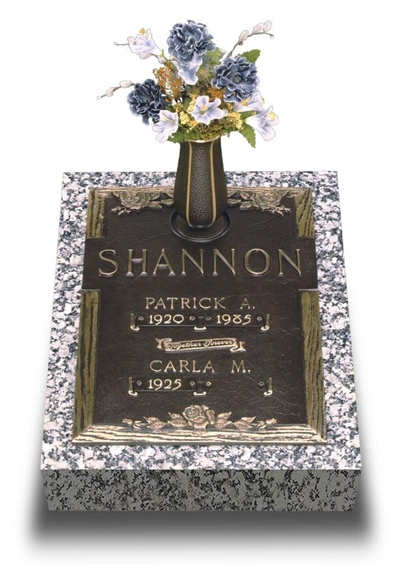 Victorian Rose Double Depth Bronze Marker