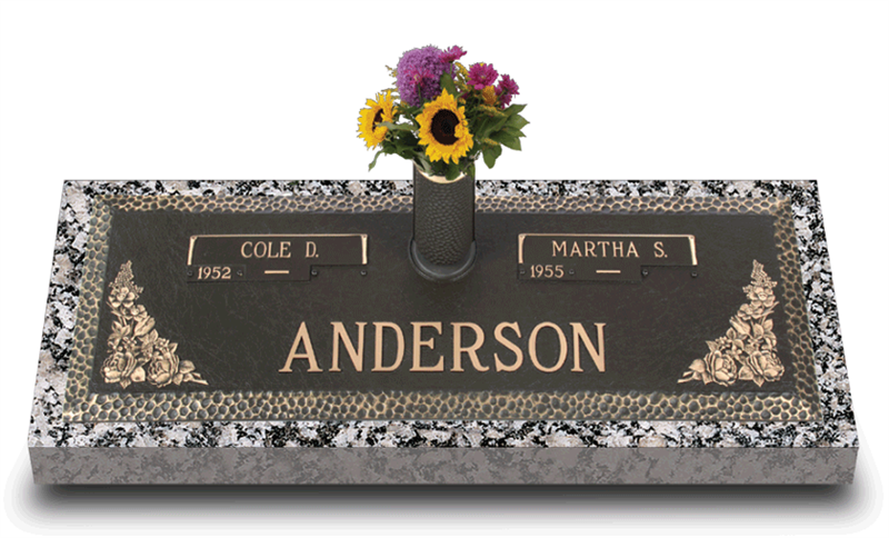 Garden of Life Floral Bouquet Bronze Grave Marker