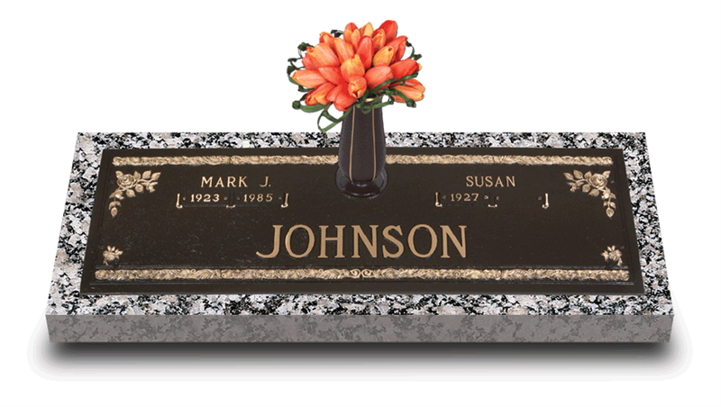 Abbey Rose Bronze Grave Marker