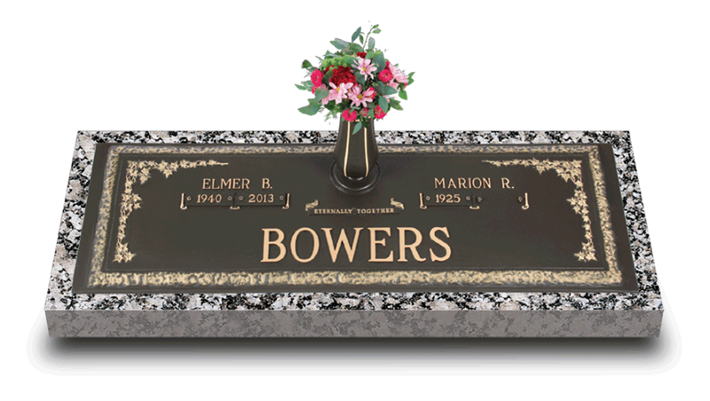 Ivy Bronze Grave Marker