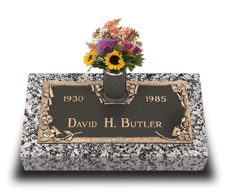 Devotional Dogwood Bronze Grave Marker