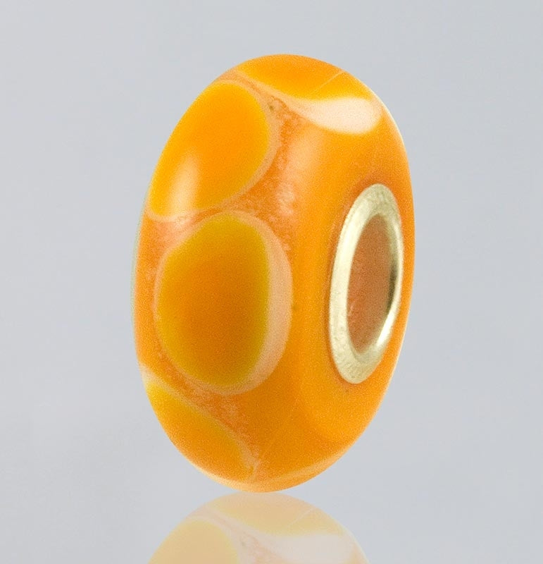Orange Dots Glass Cremation Bead for Pandora Bracelets