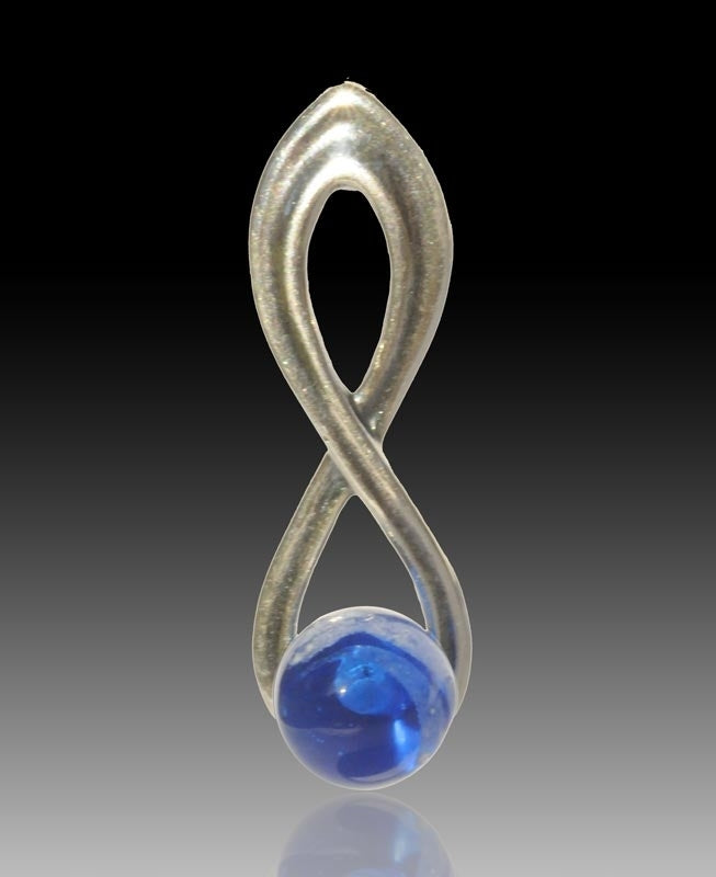 Harmony Silver & Glass Pearl Pendant - Blue