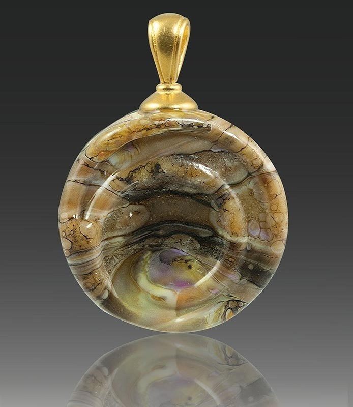 Calico Helix Glass Cremation Pendant