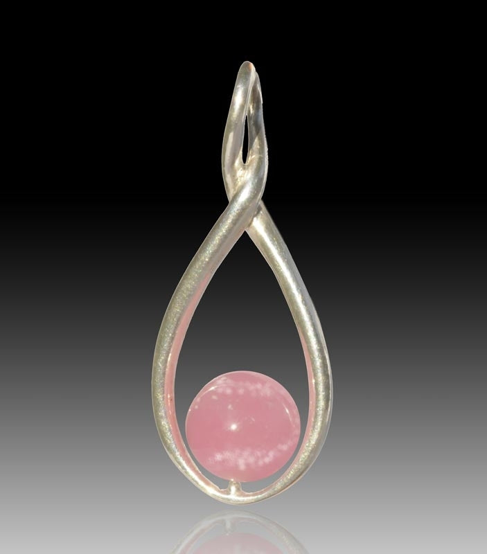 Melody Glass Pearl Cremation Pendant - Pink