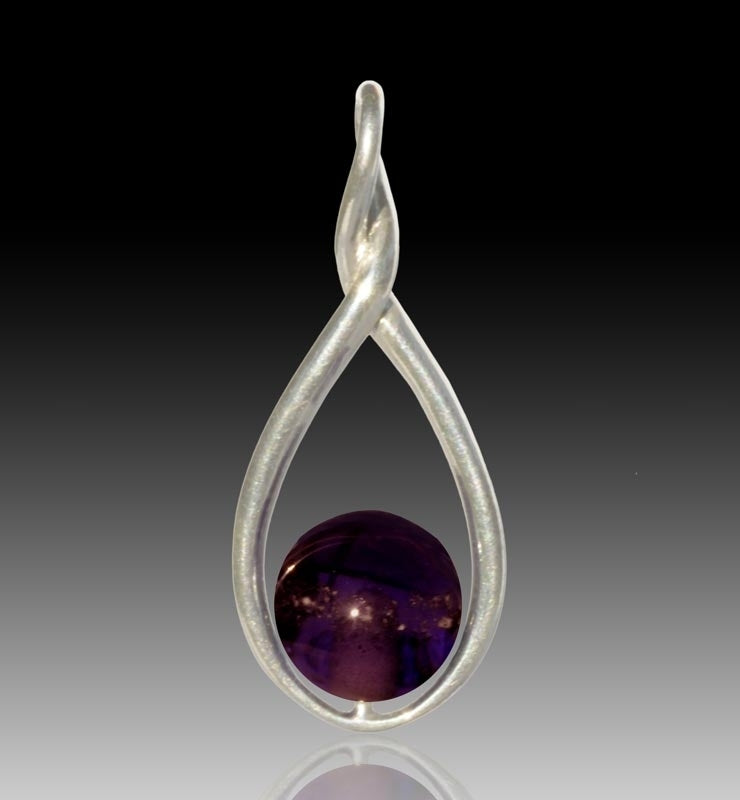 Melody Glass Pearl Cremation Pendant - Purple