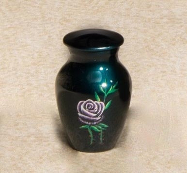 Teal Rose Keepsake Urn