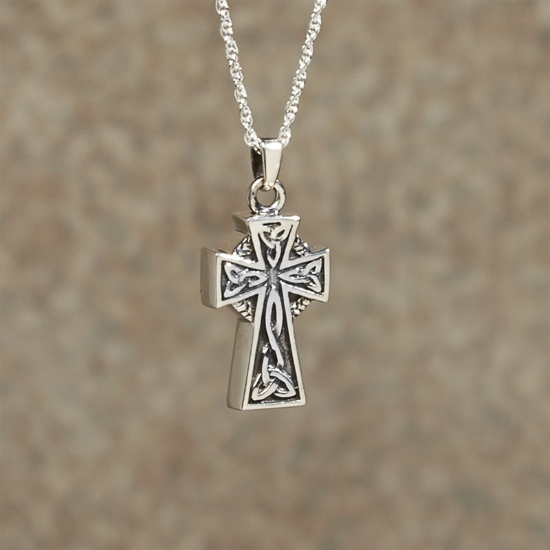 Silver Celtic Cross Cremation Pendant
