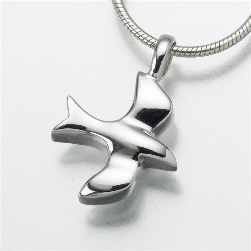 Silver Dove Cremation Jewelry Pendant