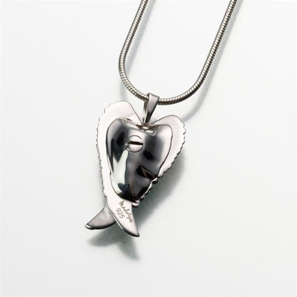 Silver Angel Wings Cremation Pendant