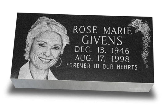 laser-engraved granite memorials