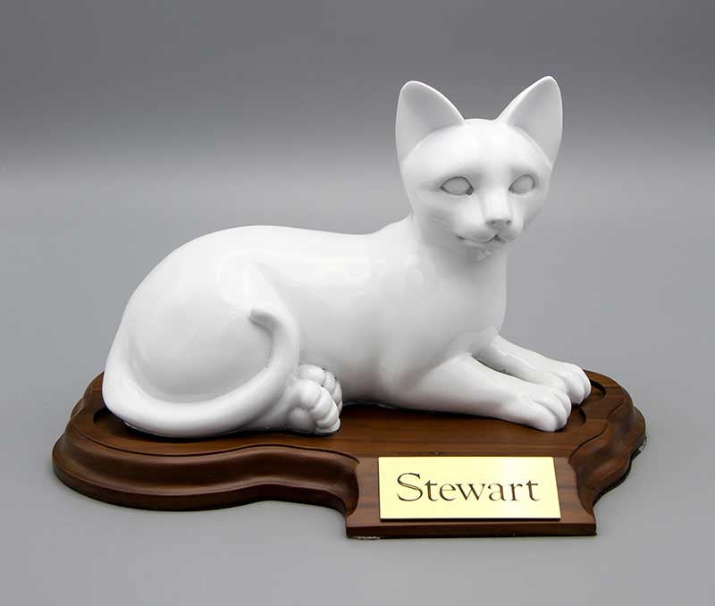Figurine Cat Urn Laying Down