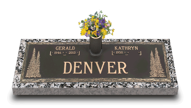 Evergreen Bronze Grave Marker