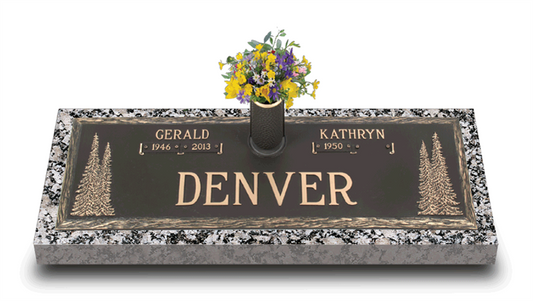 Evergreen Bronze Grave Marker