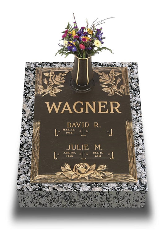 Blooming Rose Double Depth Bronze Marker