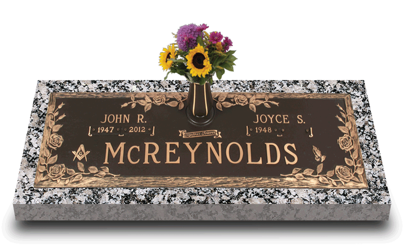 Dynasty Rose Bronze Grave Marker