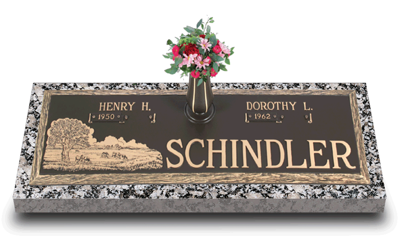 Green Pastures Bronze Grave Marker