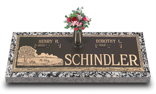 Green Pastures Bronze Grave Marker