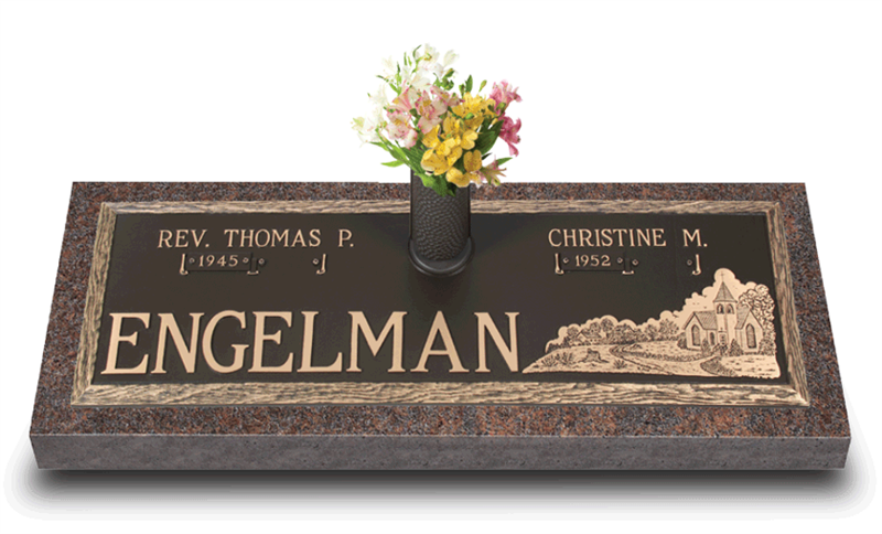Church In The Vale Bronze Grave Marker