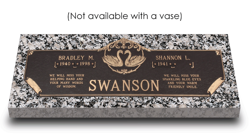 Swans Bronze Grave Marker