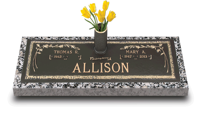 Castle Rose Bronze Grave Marker