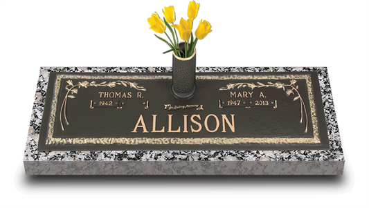 Castle Rose Bronze Grave Marker
