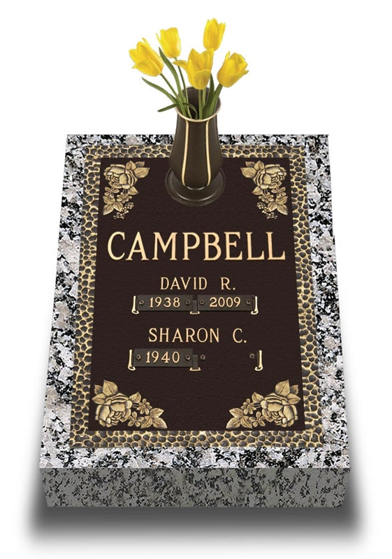 Garden of Life Floral Bouquet Double Bronze Marker