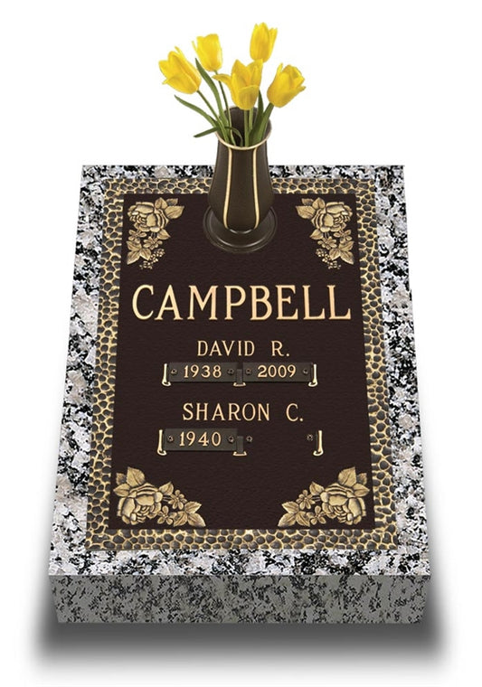 Garden of Life Floral Bouquet Double Bronze Marker