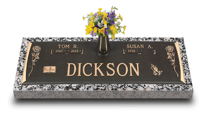 Tea Rose Bronze Grave Marker