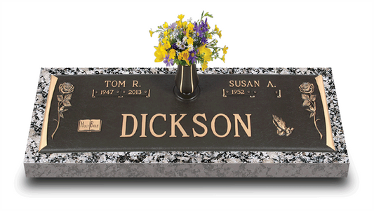Tea Rose Bronze Grave Marker
