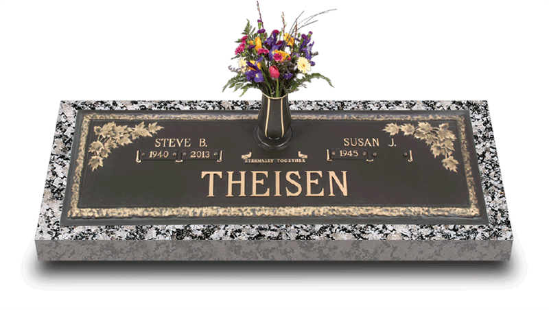 Maple Leaf Bronze Grave Marker