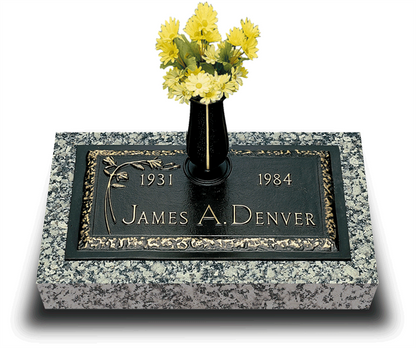 Castle Rose Bronze Grave Marker