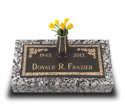 Maple Leaf Bronze Grave Marker