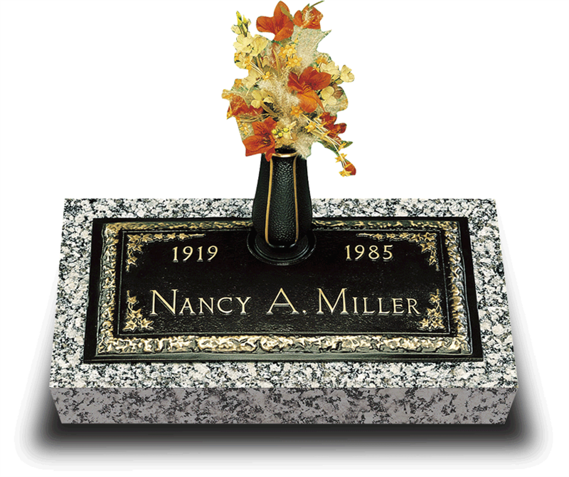 Ivy Bronze Grave Marker