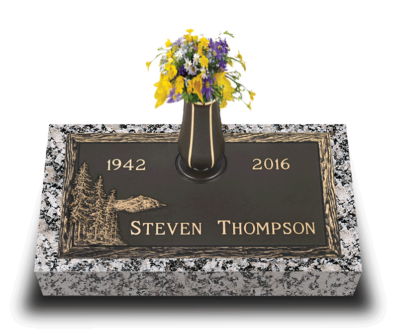 Evergreen Bronze Grave Marker