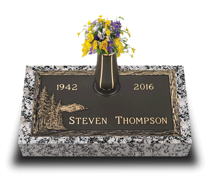 Evergreen Bronze Grave Marker