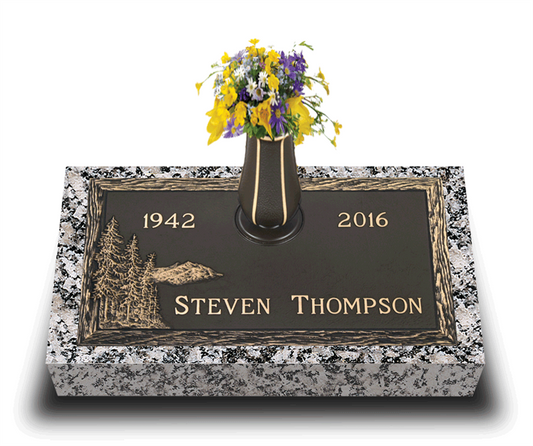 Evergreen Bronze Grave Marker