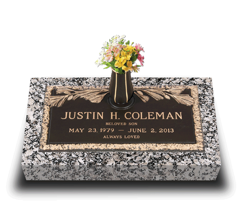 Pine Bough Bronze Grave Marker