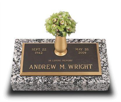 Polished Border Bronze Grave Marker