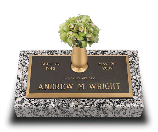 Polished Border Bronze Grave Marker