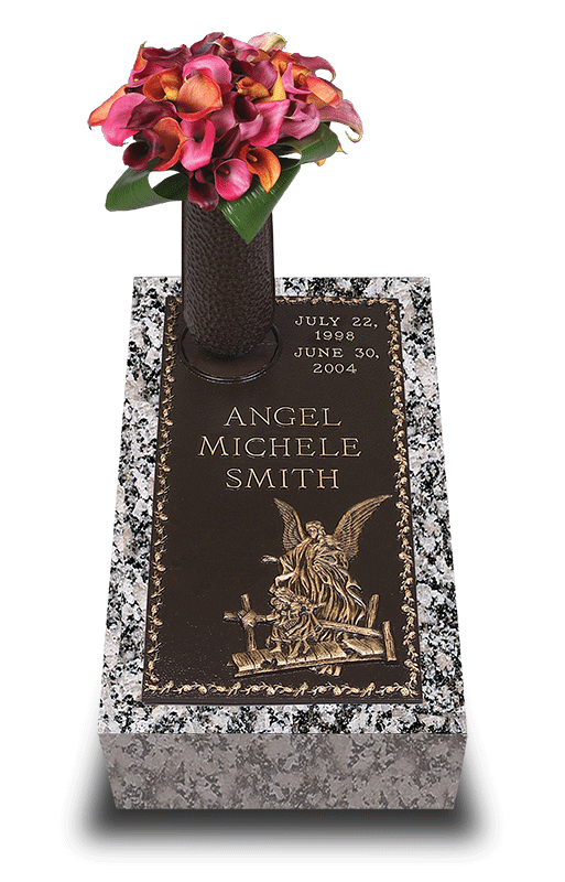 Angel & Lamb Bronze Infant Marker