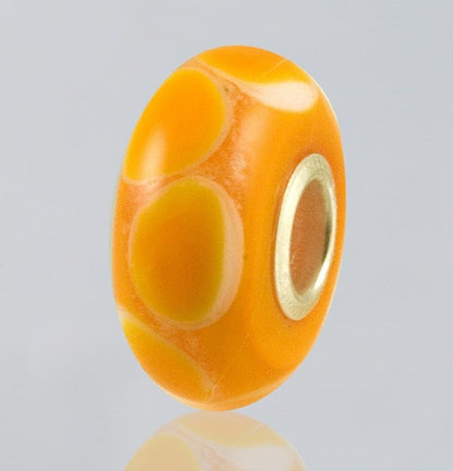 Orange Dots Glass Cremation Bead for Pandora Bracelets