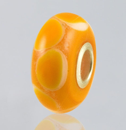 Orange Dots Glass Cremation Bead for Pandora Bracelets