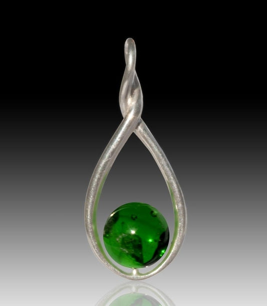 Melody Glass Pearl Cremation Pendant - Green