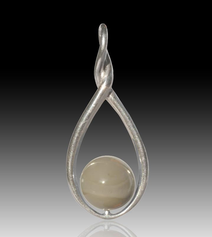 Melody Glass Pearl Cremation Pendant - Grey