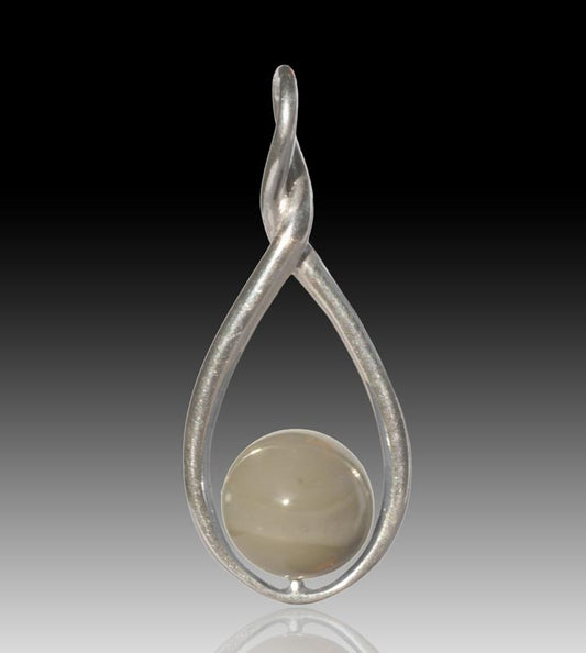 Melody Glass Pearl Cremation Pendant - Grey