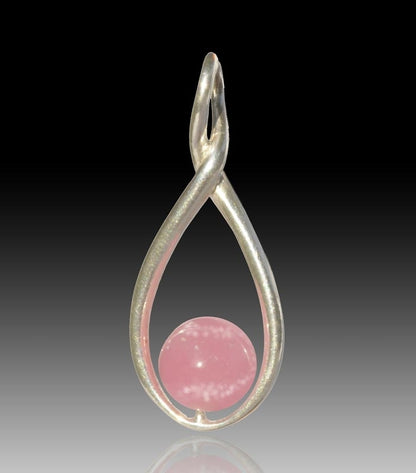 Melody Glass Pearl Cremation Pendant - Pink