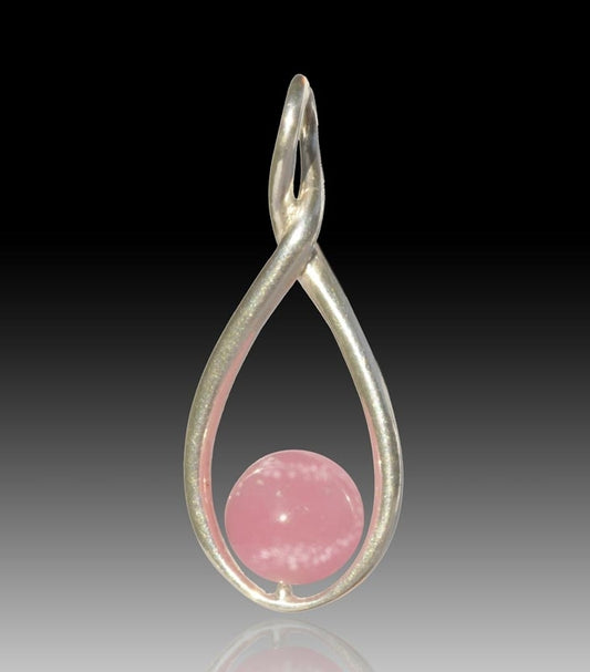 Melody Glass Pearl Cremation Pendant - Pink
