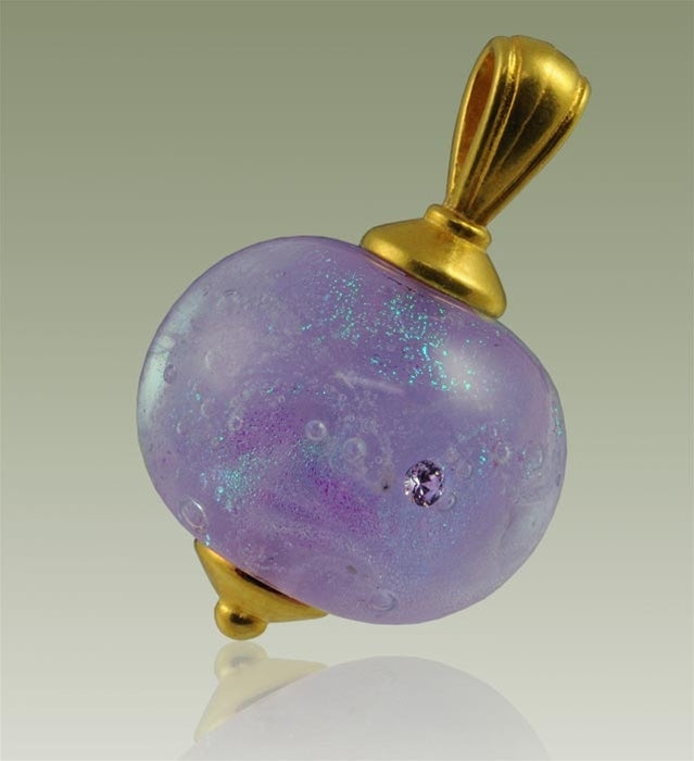 Glass Cremation Pendant - Lavender